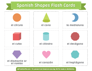 Spanish Shapes Flash Cards