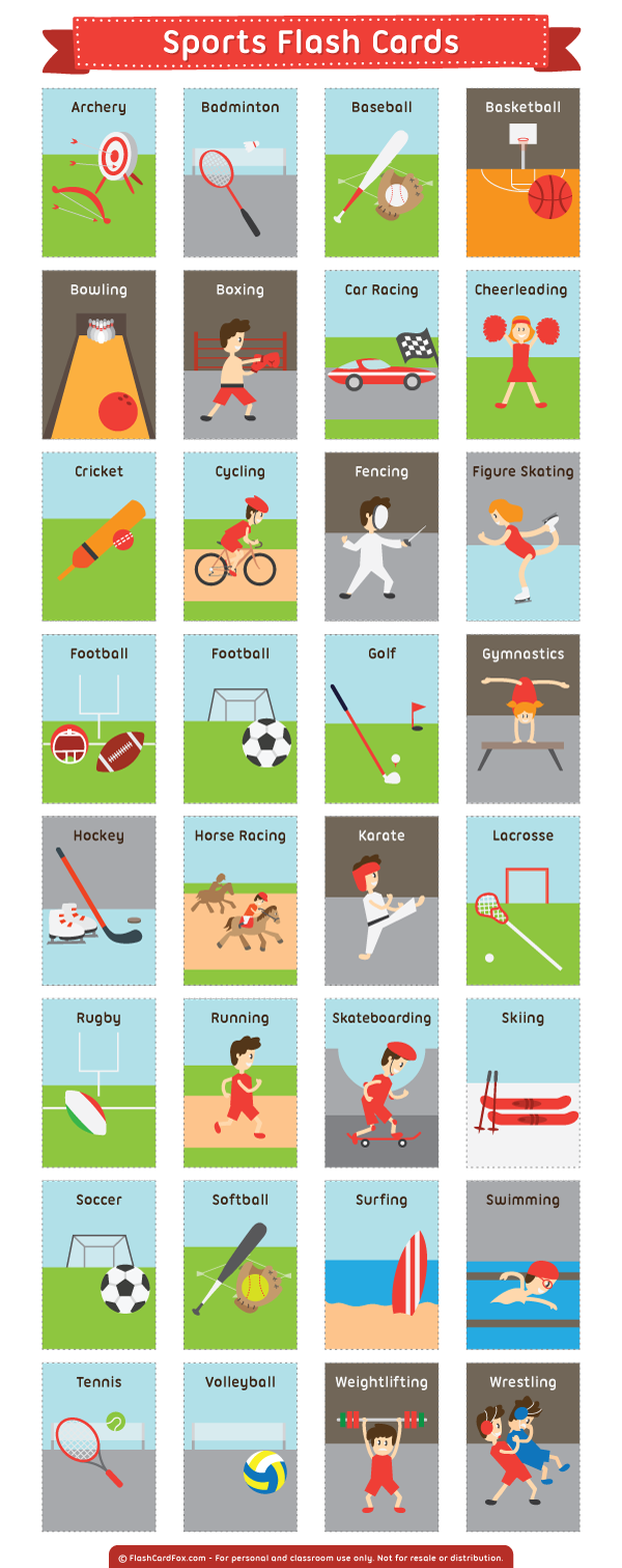 Free Printable Sports Flash Cards